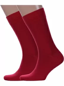 Комплект из 2 пар мужских носков Sergio Di Calze (PINGONS) из мерсеризованного хлопка, 2-17SC6, МАЛИНОВЫЕ