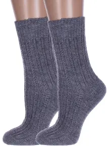 Комплект из 2 пар женских полушерстяных носков RuSocks (Орудьевский трикотаж) СВЕТЛО-СЕРЫЕ (2-Ж-180)