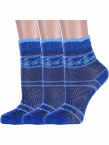 Комплект из 3 пар женских носков Альтаир, 3-А227, ВАСИЛЬКОВЫЕ