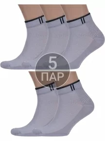 Комплект из 5 пар спортивных носков Альтаир, 5-С192, СЕРЫЕ