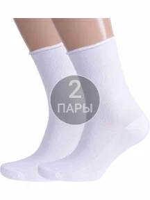 Комплект из 2 пар мужских носков с анатомической резинкой Альтаир Белый (2-С198)