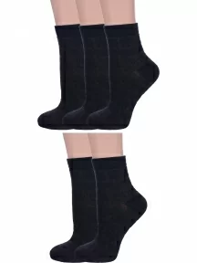 Комплект из 5 пар женских носков Альтаир, 5-С117, ЧЕРНЫЕ