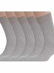 Комплект из 5 пар мужских носков RuSocks (Орудьевский трикотаж) из 100% хлопка, 5-М3-11001, рис. 01, ТЕМНО-БЕЖЕВЫЕ