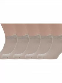 Комплект из 5 пар мужских носков Grinston socks (PINGONS) из микромодала БЕЖЕВЫЕ (5-15D10)