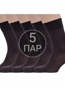 Комплект из 5 пар мужских бамбуковых носков Grinston socks (PINGONS) КОРИЧНЕВЫЕ (5-15D1)