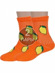 Комплект из 2 пар детских носков Альтаир, 2-А224, ОРАНЖЕВЫЕ