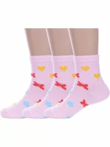 Комплект из 3 пар детских носков Альтаир, 3-А37, СВЕТЛО-РОЗОВЫЙ