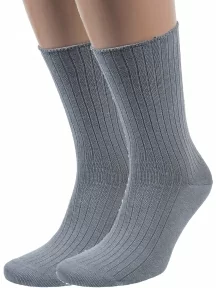 Комплект из 2 пар мужских носков без резинки ХОХ, 2-X-201, СЕРЫЕ