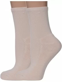 Комплект из 2 пар женских бамбуковых носков с махровым следом ХОХ, 2-Z-1423, БЕЖЕВЫЕ