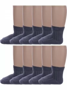 Комплект из 10 пар детских носков Альтаир, 10-М20, ГРАФИТОВЫЕ