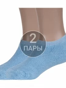 Комплект из 2 пар детских носков с наружной махрой ХОХ СВЕТЛО-ГОЛУБЫЕ (2-DZ-3R18)