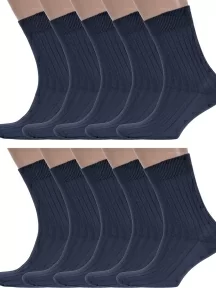 Комплект из 10 пар мужских носков Брестские (БЧК) из 100% хлопка, 10-14С2220, рис. 055, ТЕМНО-СЕРЫЕ