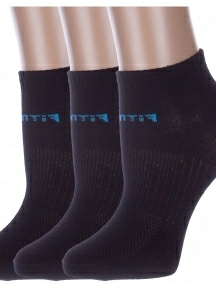 Комплект из 3 пар женских спортивных носков Альтаир, 3-А217, ЧЕРНЫЕ