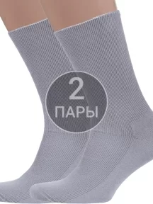 Комплект из 2 пар мужских медицинских носков Dr. Feet (PINGONS) СВЕТЛО-СЕРЫЕ (2-15DF1)