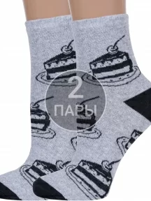 Комплект из 2 пар женских носков Альтаир, 2-А215, СЕРЫЕ