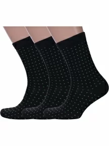 Комплект из 3 пар мужских носков Альтаир ЧЕНЫЕ (3-А232)