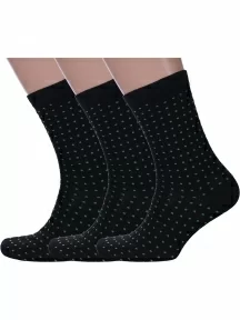 Комплект из 3 пар мужских носков Альтаир, 3-А232, ЧЕНЫЕ