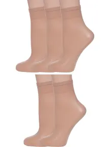 Комплект из 5 пар женских капроновых носков Conte Natural, телесные (5-14С-56СП/Tension soft 20Н)