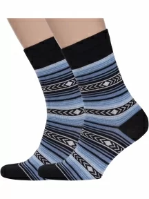 Комплект из 2 пар мужских носков ХОХ, 2-X-1402, ЧЕРНЫЕ