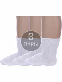 Комплект из 3 пар детских носков Альтаир БЕЛЫЕ (3-С63)