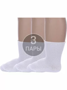 Комплект из 3 пар детских носков Альтаир, 3-С63, БЕЛЫЕ