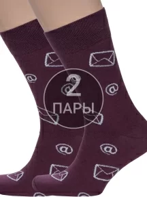 Комплект из 2 пар мужских носков MSCLUB №М51, 2-nm-583, БОРДОВЫЕ