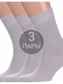 Комплект из 3 пар мужских носков GRAND LINE СЕРЫЕ (3-М-150)