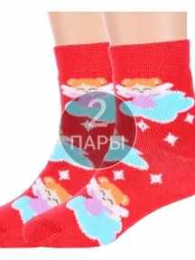Комплект из 2 пар детских махровых носков Брестские (БЧК), 2-14С3060, рис. 168, ВИШНЕВЫЕ