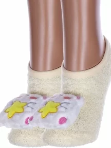 Комплект из 2 пар женских ультракоротких махровых носков Hobby Line, 2-Нжмту2163-8-03, ЖЕЛТЫЕ