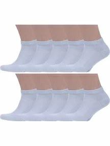 Комплект из 10 пар бамбуковых носков Grinston socks СВЕТЛО-СЕРЫЕ (10-15D33)