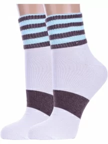 Комплект из 2 пар подростковых спортивных носков ХОХ, 2-U-3R4, КОРИЧНЕВЫЕ