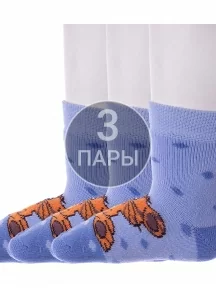 Комплект из 3 пар детских махровых носков Брестские (БЧК), 3-14С3060, рис. 821, БЛЕДНО-ГОЛУБЫЕ