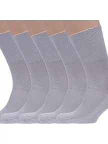 Комплект из 5 пар мужских медицинских носков Dr. Feet (PINGONS) из 100% хлопка, 5-15DF2, СВЕТЛО-СЕРЫЕ