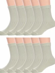 Комплект из 10 пар детских носков Альтаир, 10-М20, ОЛИВКОВЫЕ