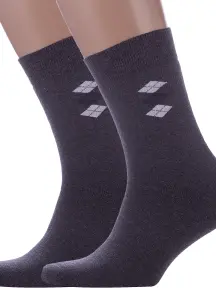 Комплект из 2 пар мужских махровых носков RuSocks (Орудьевский трикотаж) ТЕМНО-СЕРЫЕ (2-М3-33065)