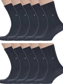 Комплект из 10 пар мужских носков RuSocks (Орудьевский трикотаж) ТЕМНО-СЕРЫЕ (10-М-197)