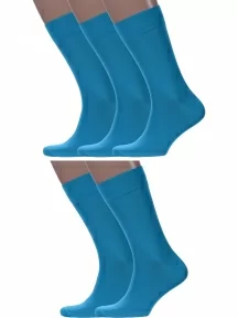 Комплект из 5 пар мужских носков Sergio Di Calze (PINGONS) из мерсеризованного хлопка, 5-17SC6, БИРЮЗОВЫЕ