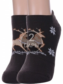 Комплект из 2 пар женских махровых шерстяных носков Альтаир, 2-ДМ-50, ШОКОЛАД