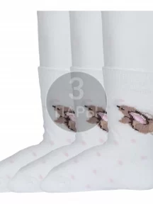 Комплект из 3 пар детских носков RuSocks (Орудьевский трикотаж), 3-Д3-130094Д, рис. 03, БЕЛЫЕ