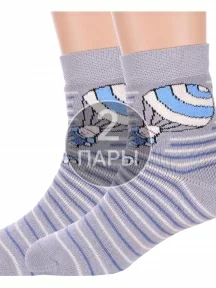 Комплект из 2 пар детских махровых носков Брестские (БЧК), 2-14С3060, рис. 411, СВЕТЛО-СЕРЫЕ