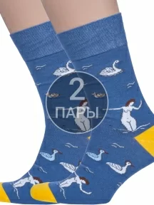 Комплект из 2 пар мужских носков MSCLUB №М48, 2-nm-542, ДЖИНСОВЫЕ