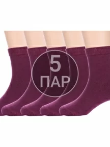 Комплект из 5 пар детских носков с махровым следом LORENZline, 5-Л7, БОРДОВЫЕ