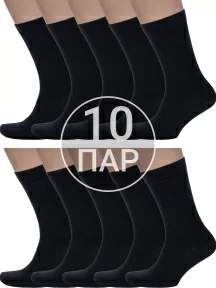 Комплект из 10 пар мужских носков Альтаир, 10-А206, ЧЕРНЫЕ