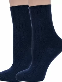 Комплект из 2 пар женских медицинских шерстяных носков Dr. Feet (PINGONS), 2-15DF9, ТЕМНО-СИНИЕ