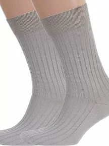 Комплект из 2 пар мужских носков RuSocks (Орудьевский трикотаж) из 100% хлопка, 2-М3-11001, рис. 01, ТЕМНО-БЕЖЕВЫЕ
