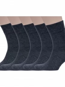 Комплект из 5 пар мужских бамбуковых носков Grinston socks (PINGONS) АНТРАЦИТ (5-15D1)