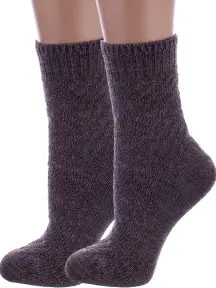 Комплект из 2 пар женских полушерстяных носков RuSocks (Орудьевский трикотаж) ТЕМНО-БЕЖЕВЫЕ (2-Ж3-38847)