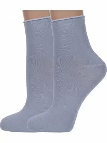 Комплект из 2 пар женских носков без резинки ХОХ, 2-G-1406, СЕРЫЕ