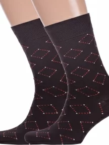 Комплект из 2 пар мужских носков Брестские (БЧК), 2-14с2122, рис. 468, ТЕМНО-КОРИЧНЕВЫЕ