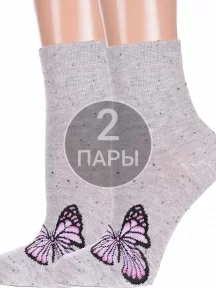 Комплект из 2 пар женских носков Брестские (БЧК) рис. 580, СВЕТЛО-СЕРЫЕ (2-20С1129)